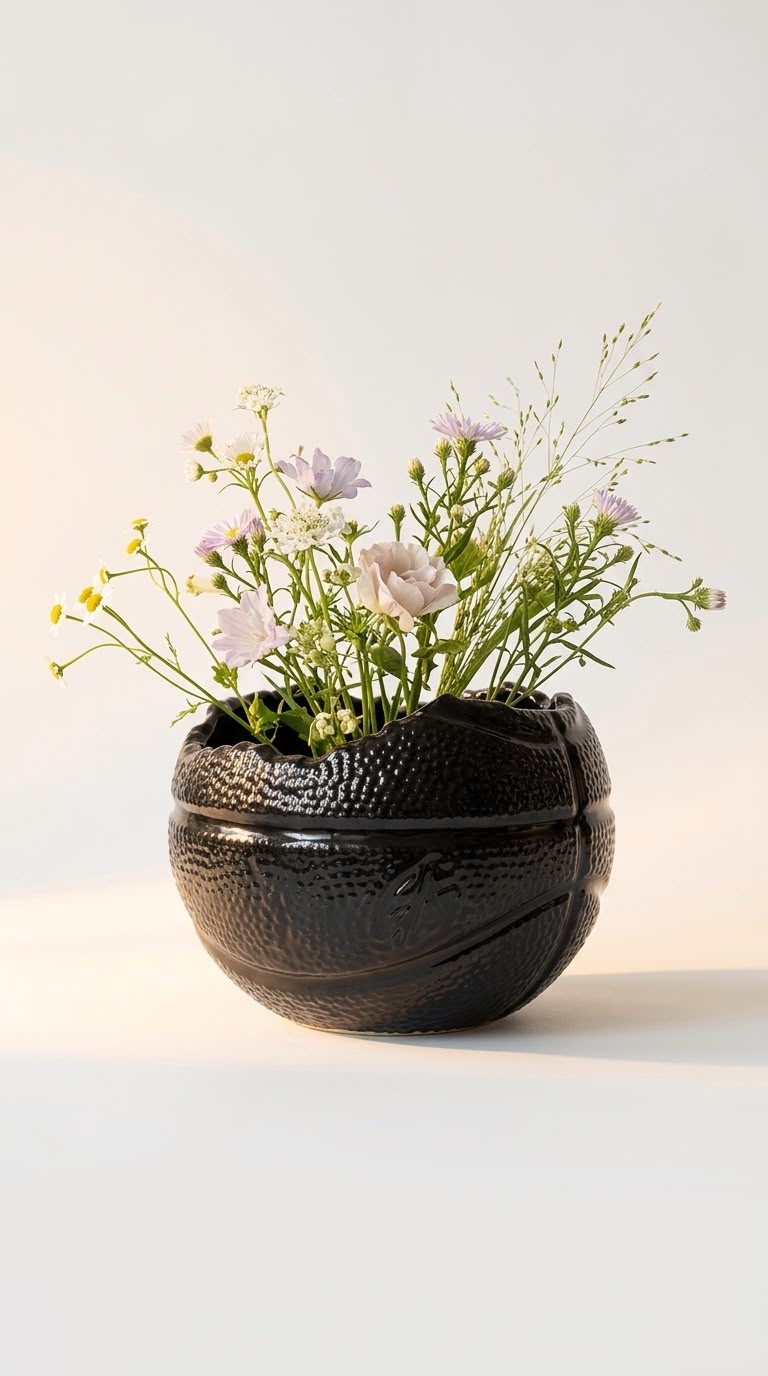 OFF COURT — Basketball Planter Black